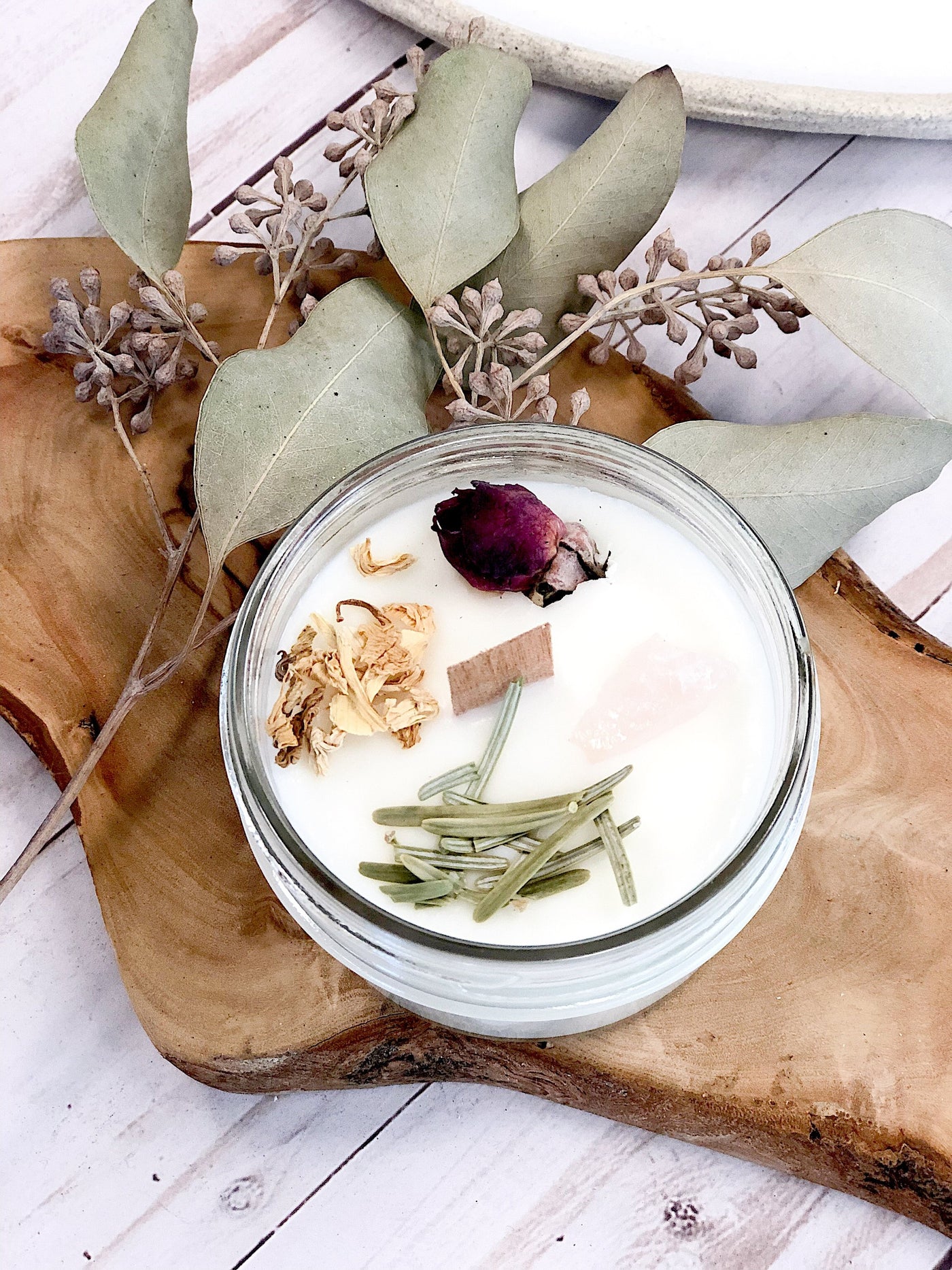 Organic Vegan Cruelty-Free Soy Wax Fertility Candle With Crystals - Roses & Chains | Fashionable Clothing, Shoes, Accessories, & More