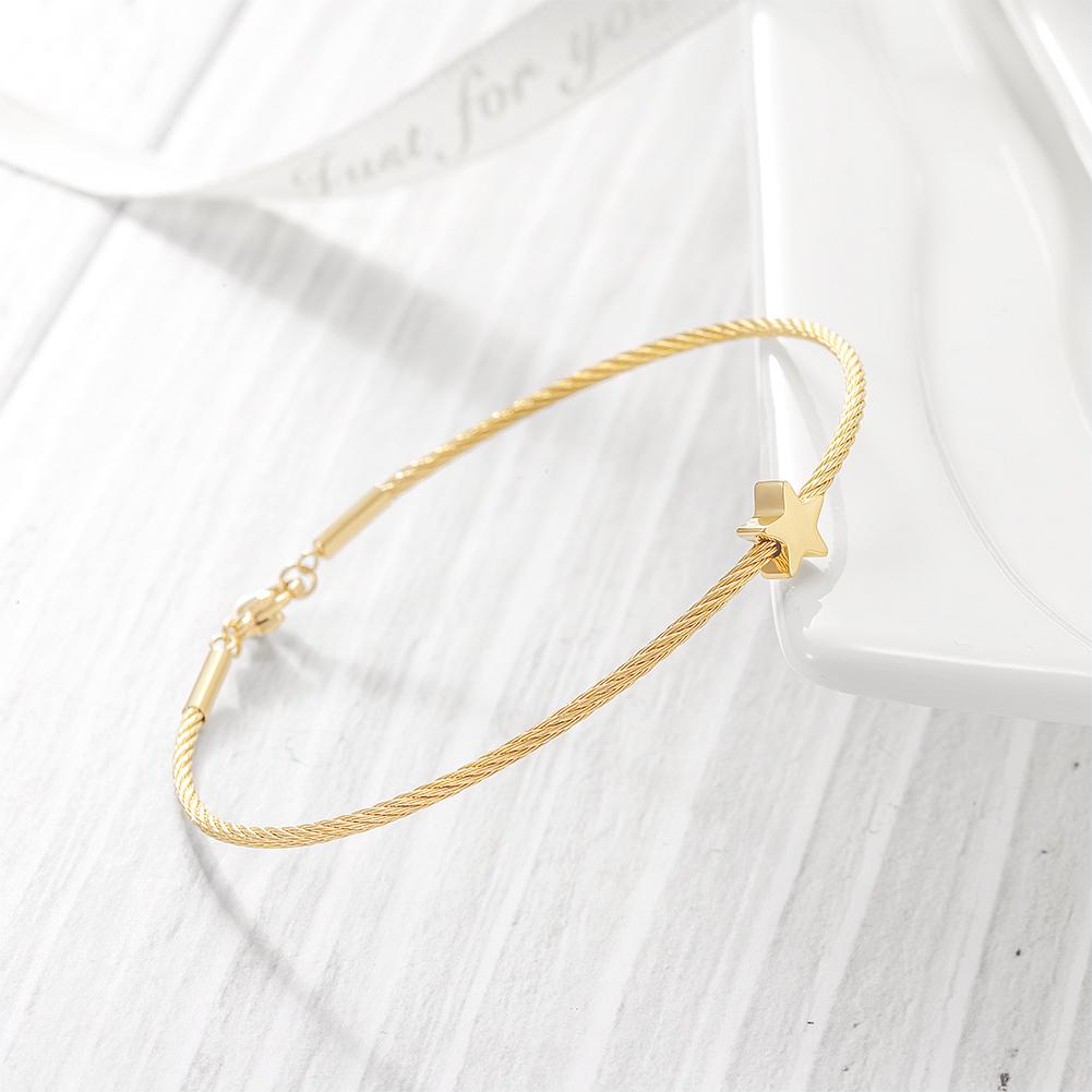 Dainty Star Cable Bangle Bracelet - Roses & Chains | Fashionable Clothing, Shoes, Accessories, & More