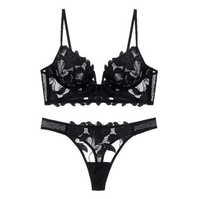 Sexy Bralette and Thong Lingerie Set - Roses & Chains | Fashionable Clothing, Shoes, Accessories, & More