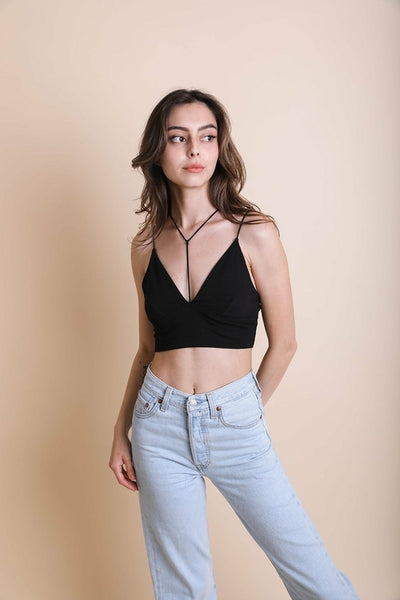 Sexy Y-Neck Plunge Crop Top - Roses & Chains | Fashionable Clothing, Shoes, Accessories, & More
