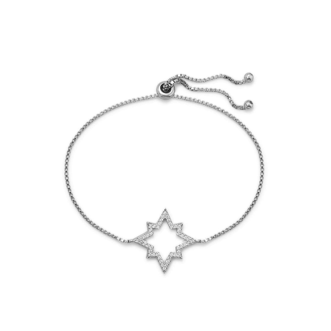 Adjustable Bolo Bracelet With CZ Star