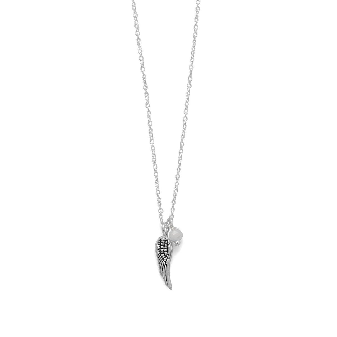 Angel Wing and Crystal Necklace