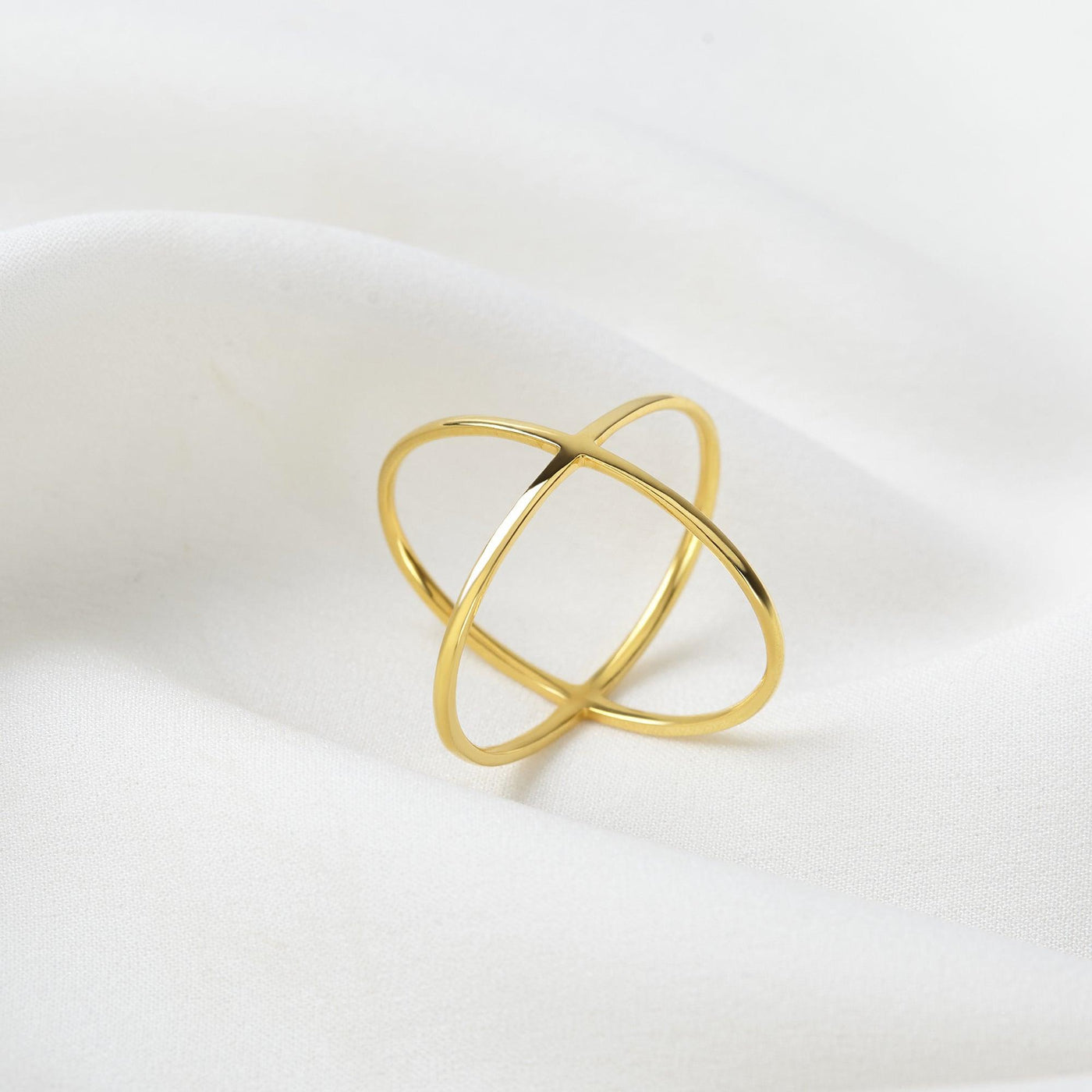 18k Gold Plated Criss Cross Ring 