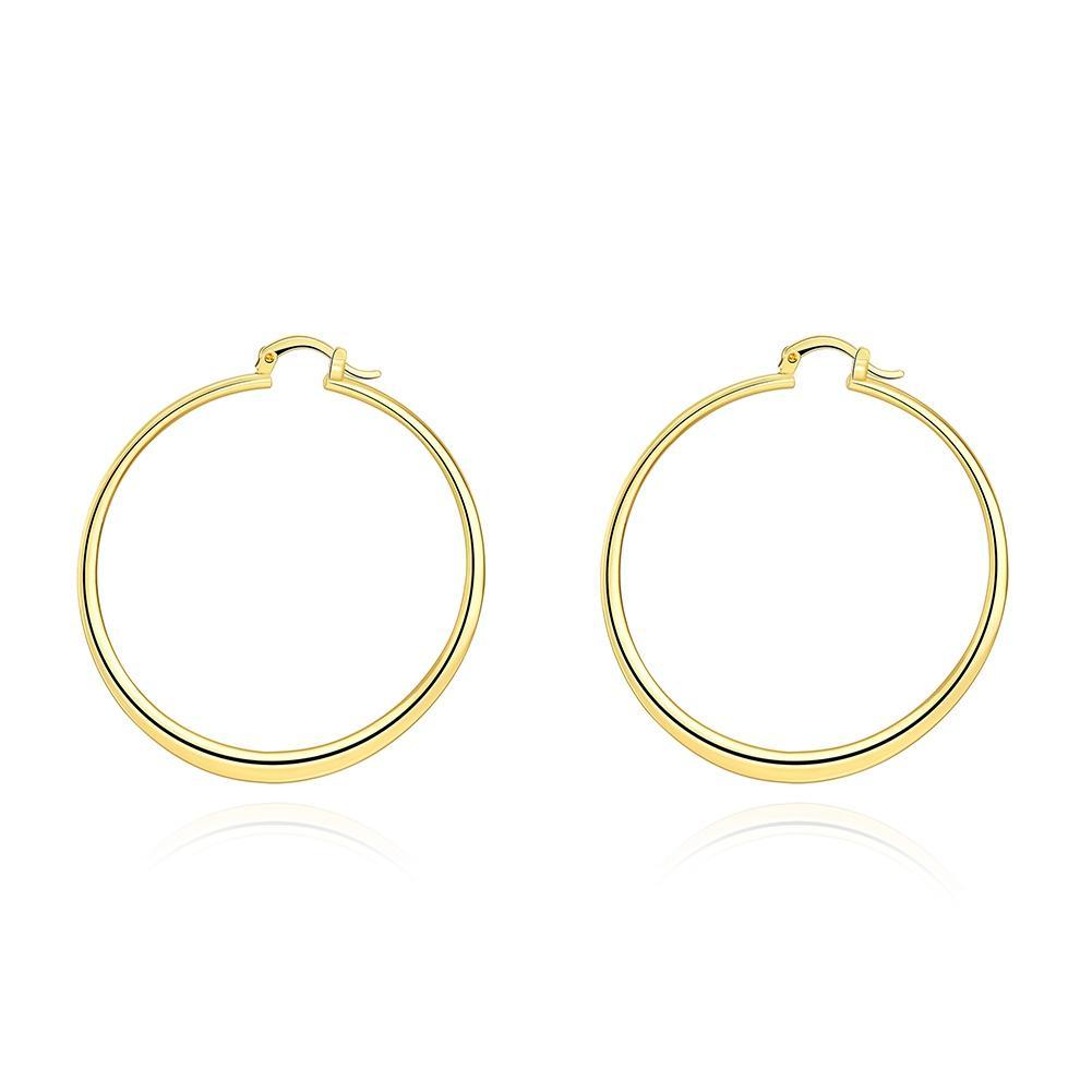 Flat Hoop Earrings in 18K Gold Plated