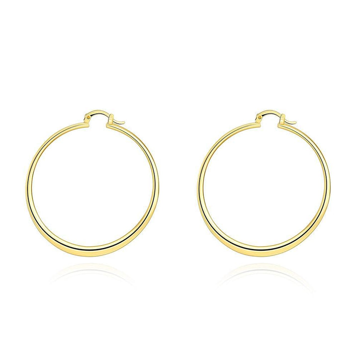 Flat Hoop Earrings in 18K Gold Plated