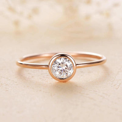 Solid Gold Lab Grown Diamond Ring - (Yellow Or White Gold in 9k, 10k or 14k Gold)