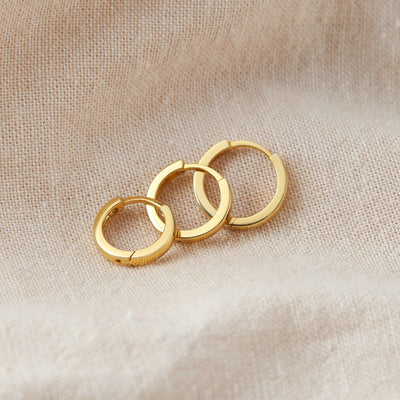 18k Gold Plated Small Huggie Hoop Earrings 