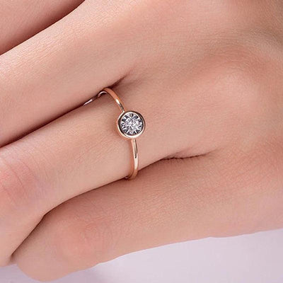 Solid Gold Lab Grown Diamond Ring - (Yellow Or White Gold in 9k, 10k or 14k Gold)