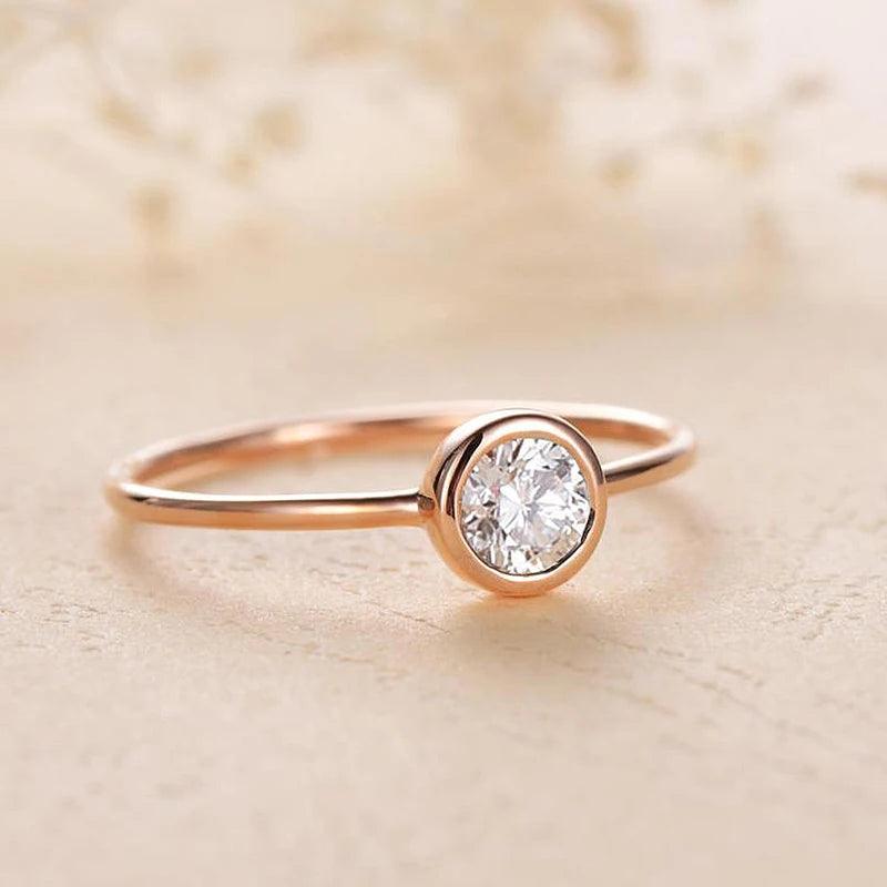 Solid Gold Lab Grown Diamond Ring - (Yellow Or White Gold in 9k, 10k or 14k Gold)