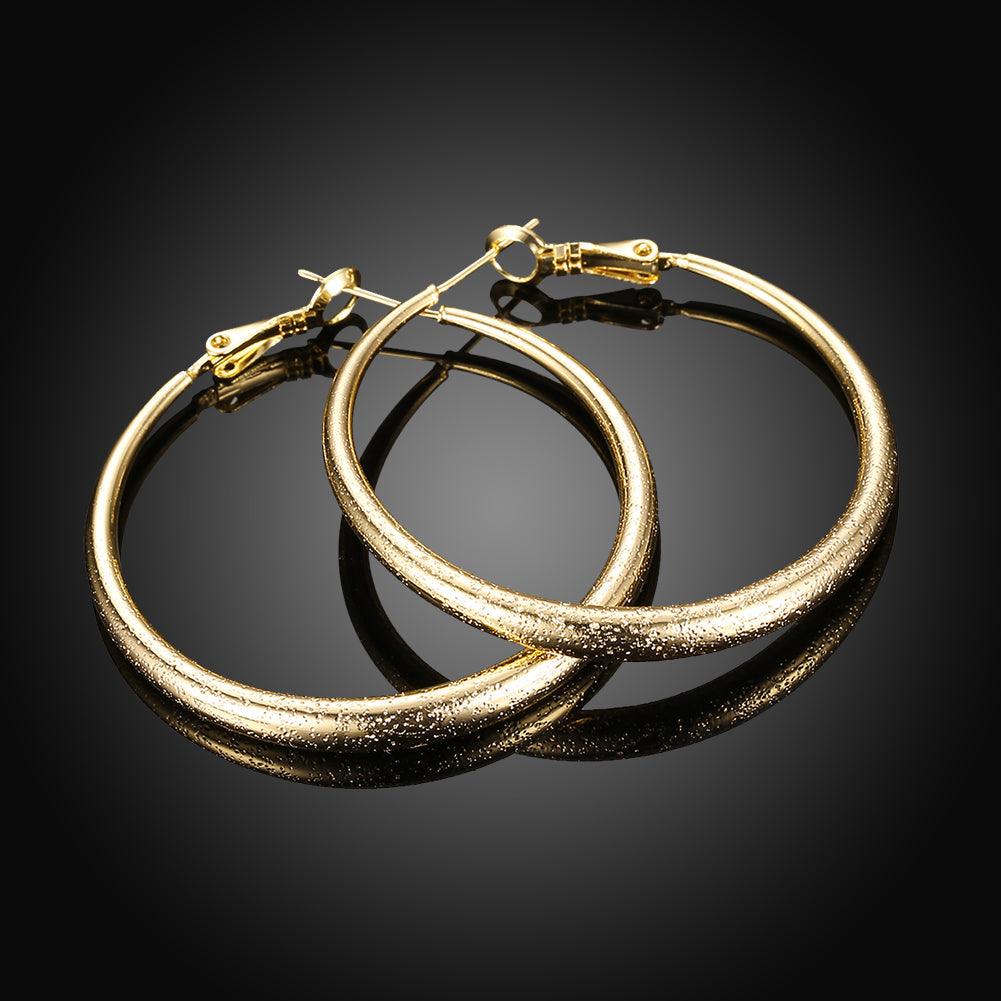 Gold Plated Round Hoop Earring