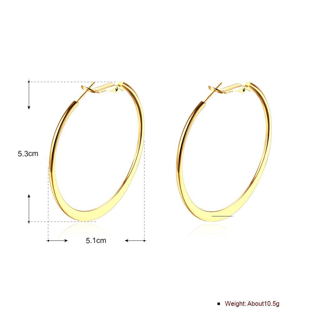 18 Karat, Gold Plated, Flat Hoop Earrings