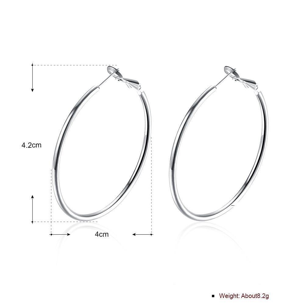 Round Hoop Earrings - 18 Karat White Gold Plated