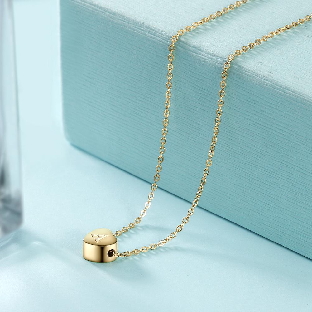 14k Gold Plated Heart Initial Necklace