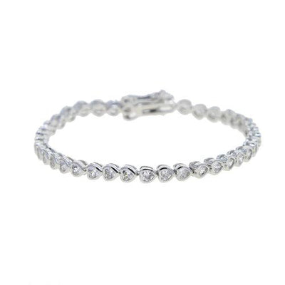 Various shaped, geometric bezel, Cubic Zirconia tennis chain bracelet