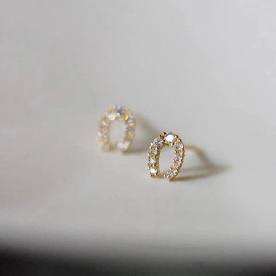 Solid 9K Gold Horseshoe Earrings