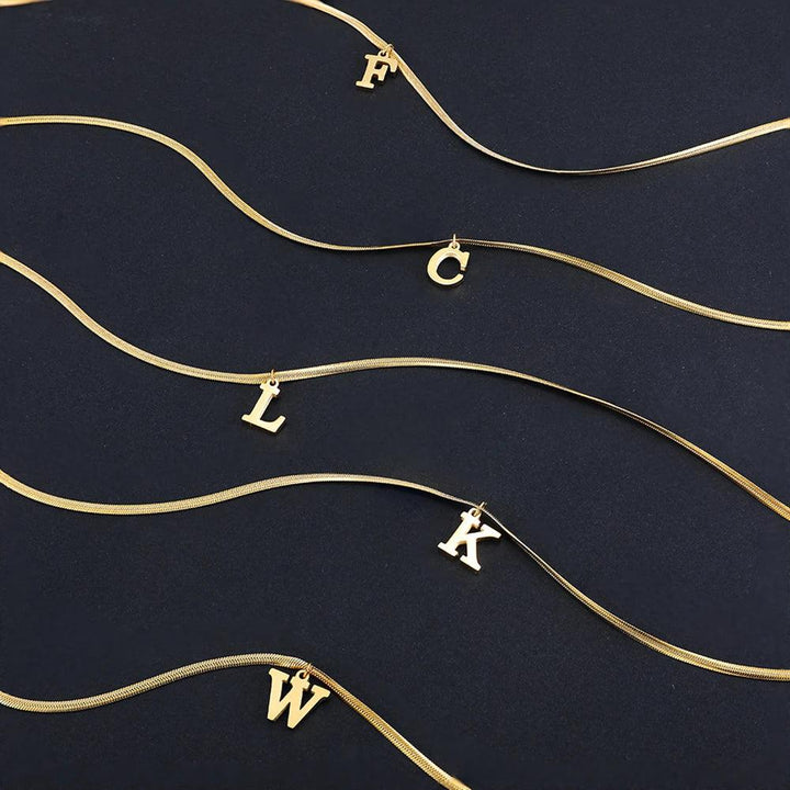 A-Z Alphabet Gold Plated Pendant Necklace