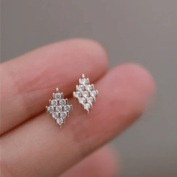 9K Gold And Zircon Earrings