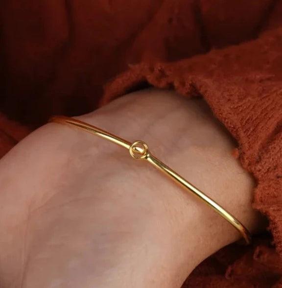 14K Gold Plated Sterling Silver Bangle Bracelet