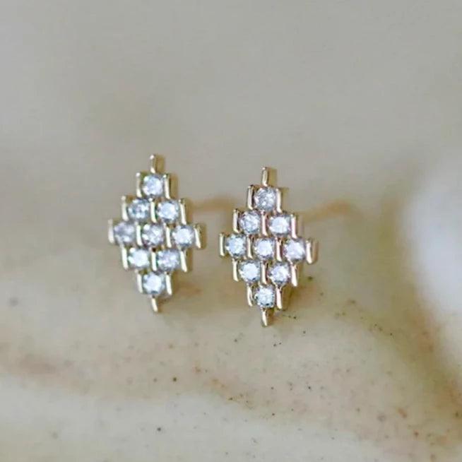 9K Gold And Zircon Earrings