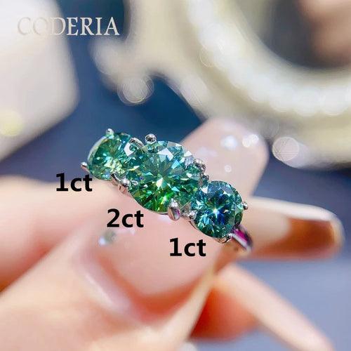 Spectacular 4 Karat Green Moissanite Ring