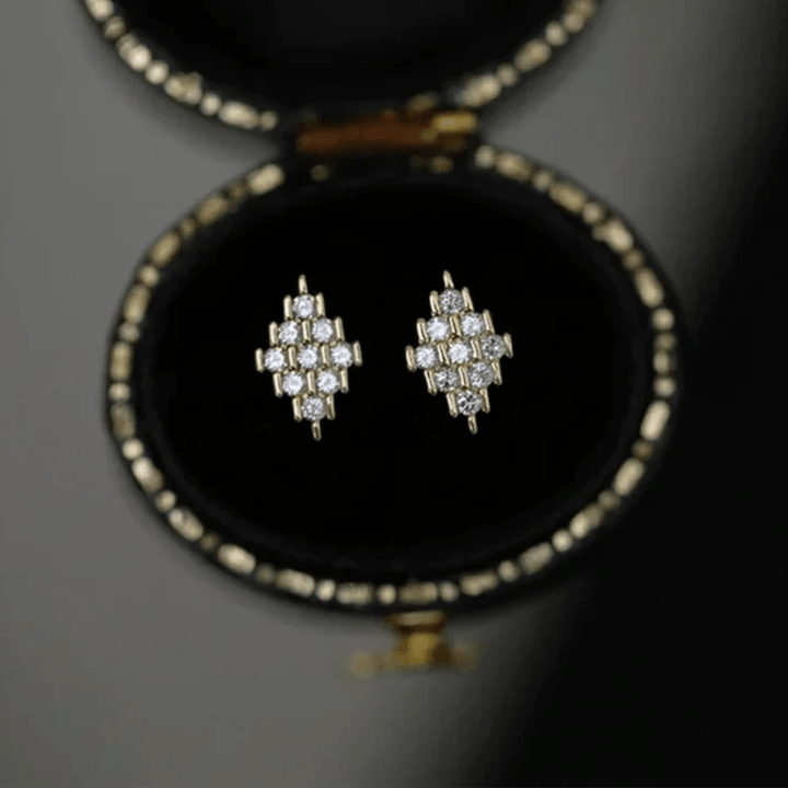 9K Gold And Zircon Earrings