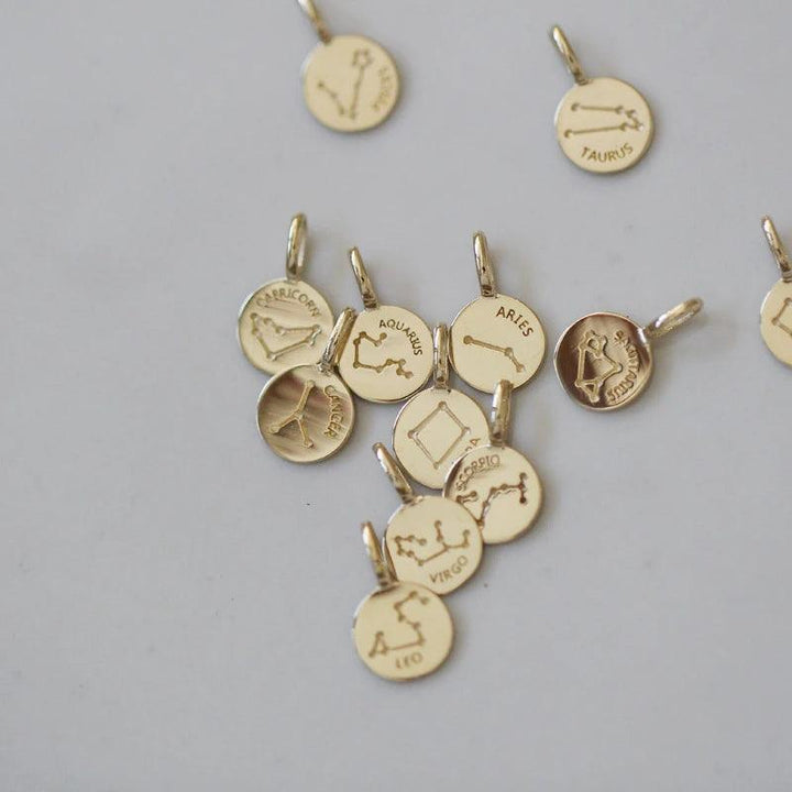 Solid 9K Gold, 12 Constellations Charms