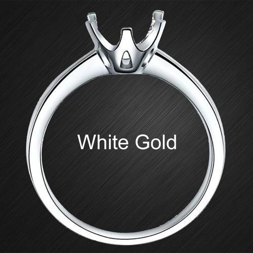 Solid 18k Gold Ring With Moissanite Solitaire- Available In White Or Yellow Gold