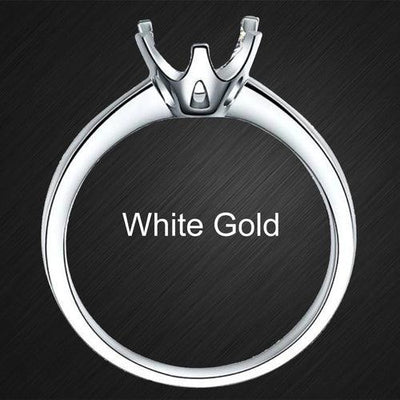 Solid 18k Gold Ring With Moissanite Solitaire- Available In White Or Yellow Gold