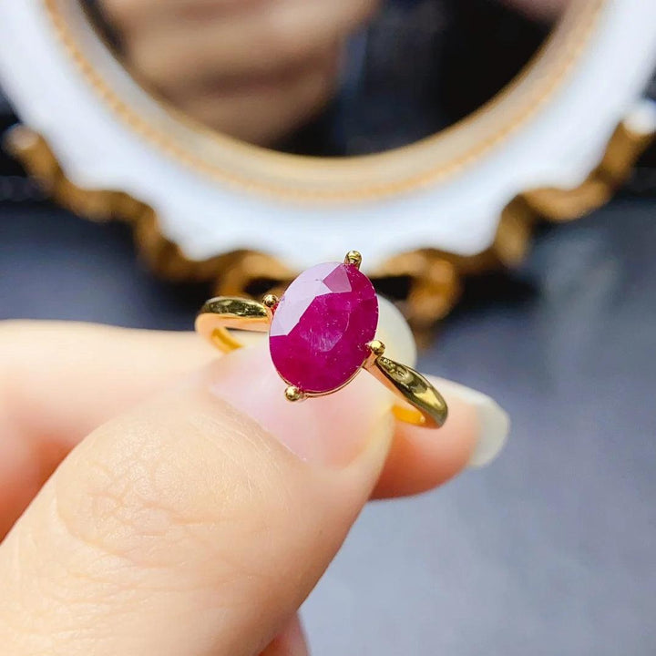 Gold Plated Natural Ruby Ring