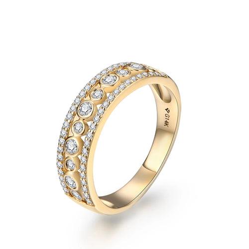 Spectacular Solid Gold Moissanite Ring (Available in 10K, 14K Or 18K Gold)