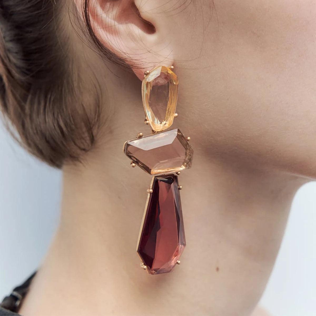 Geometric Water Drop Earrings