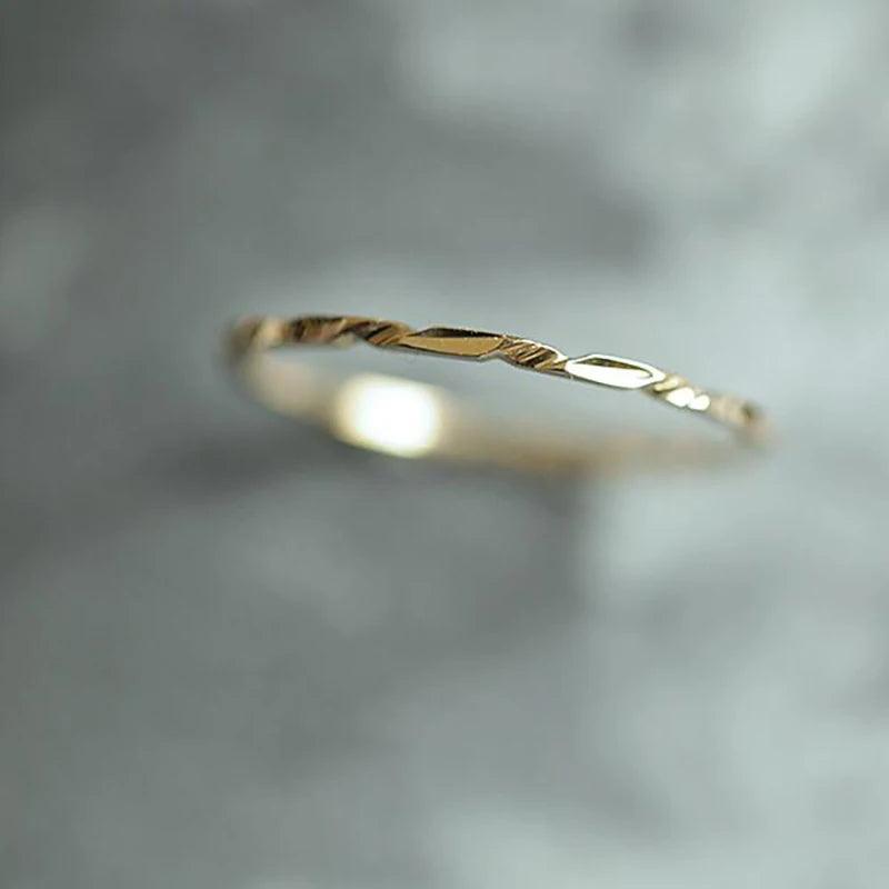 Dainty 14K Solid Gold Stacking Ring