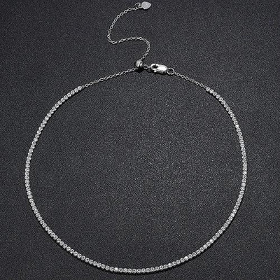 Silver Plated 18k Gold Tennis Necklace