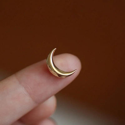 Solid 9K Gold Crescent Moon Pendant Charm