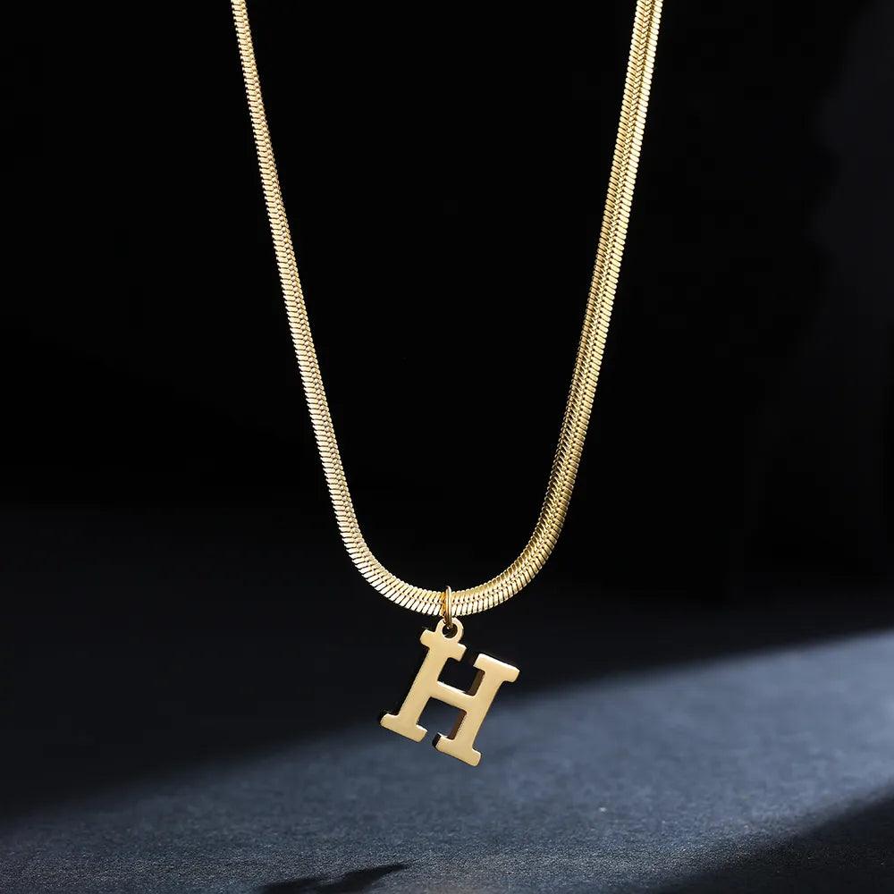 A-Z Alphabet Gold Plated Pendant Necklace