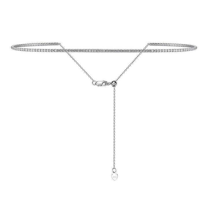 Silver Plated 18k Gold Tennis Necklace