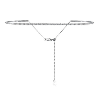 Silver Plated 18k Gold Tennis Necklace