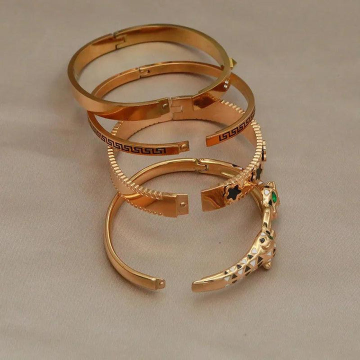 Classic Leopard And Crystal Bracelets (Gold, Rose Gold And Silver)