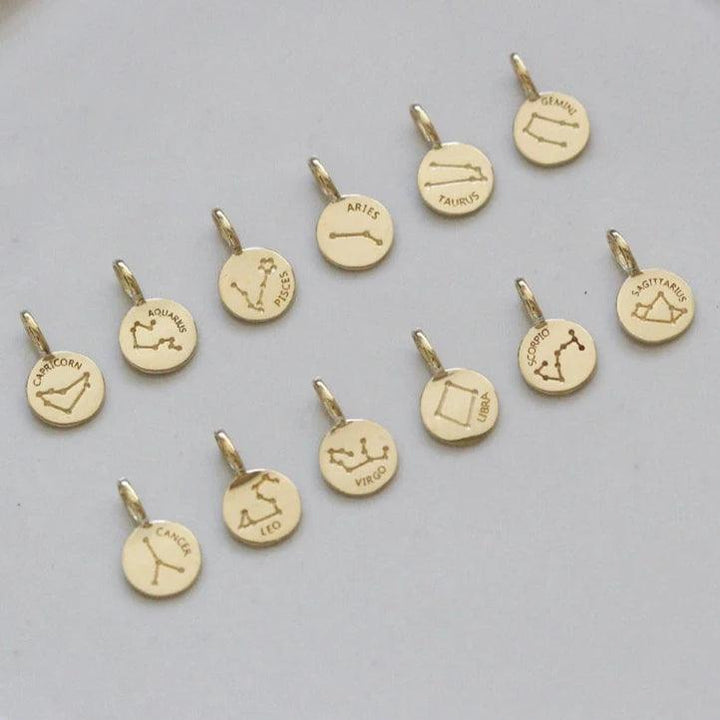 Solid 9K Gold, 12 Constellations Charms