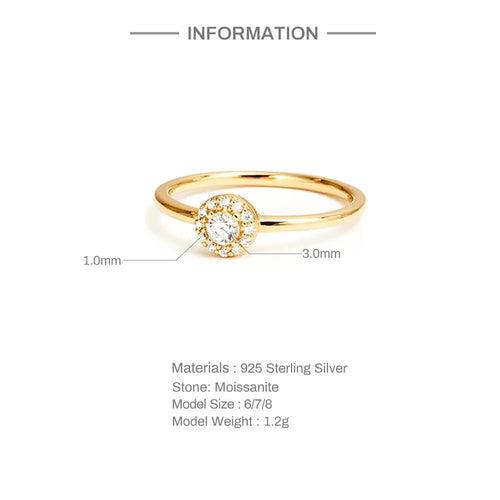 18k Gold Plated Moissanite Ring