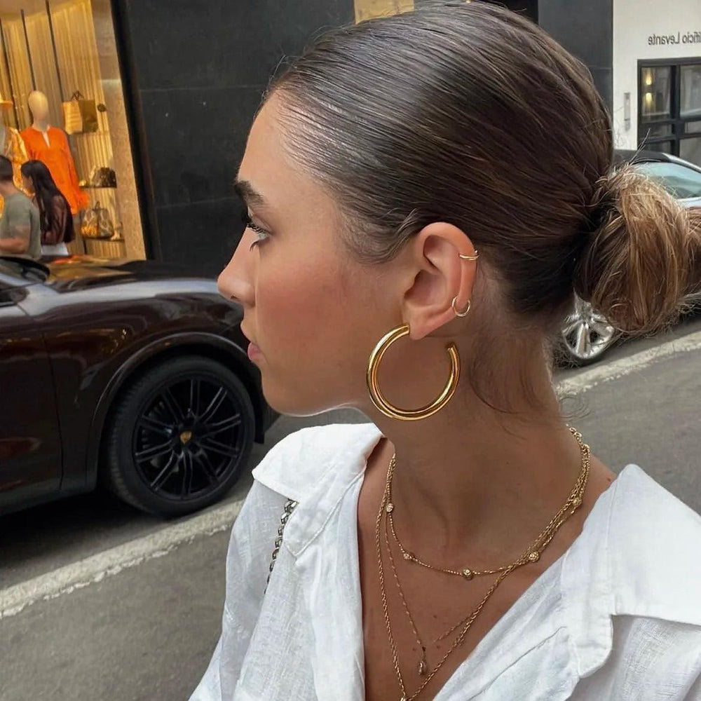 Classic Large Circle Hoop Earrings (gold or silver)