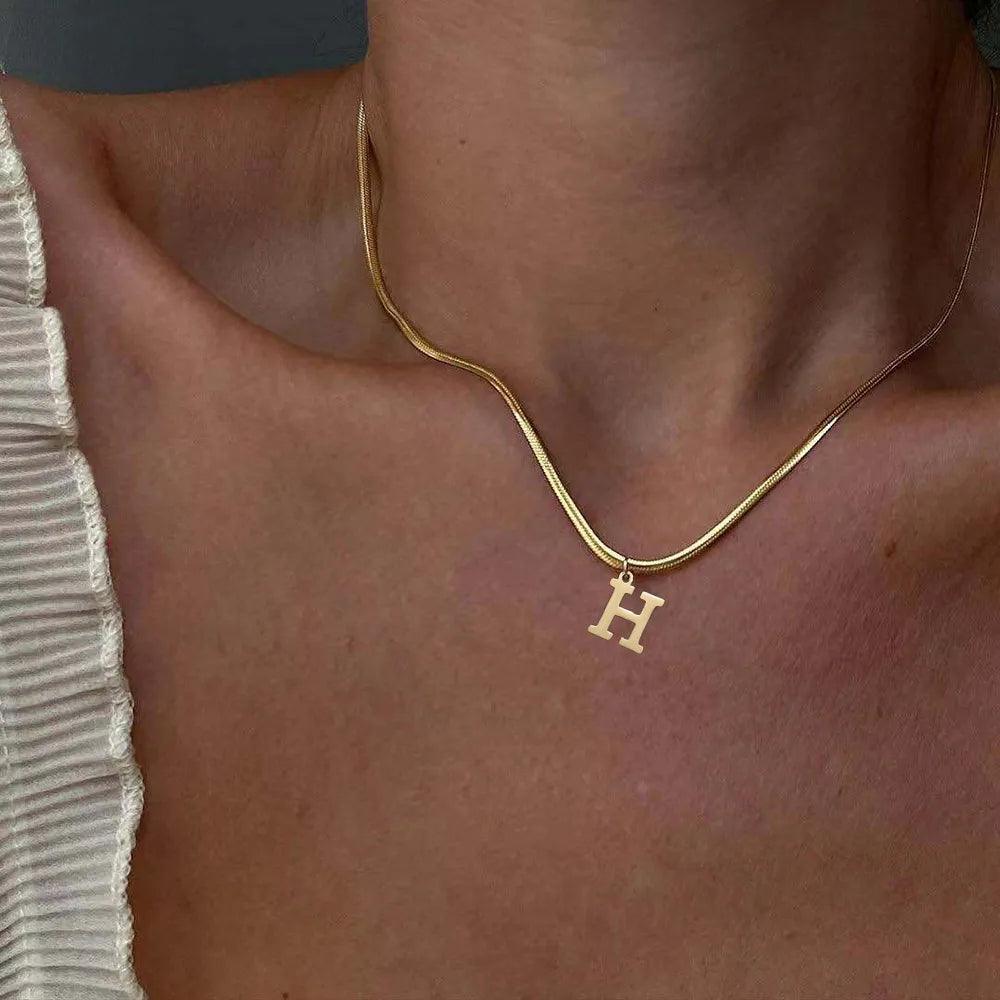 A-Z Alphabet Gold Plated Pendant Necklace