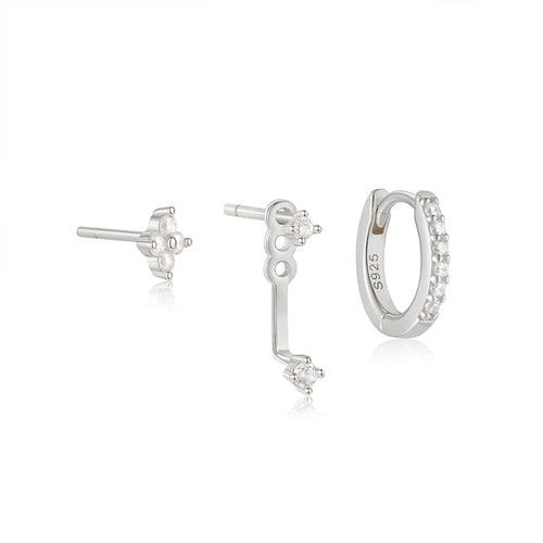 18k Gold Plated, 3-Piece Stud Earring Set