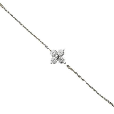 Gold Plated Mini Zircon Flower Pendant Bracelet