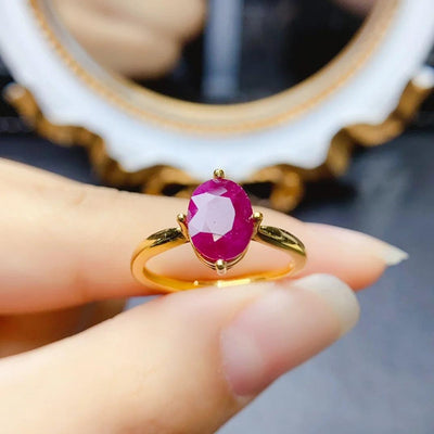 Gold Plated Natural Ruby Ring