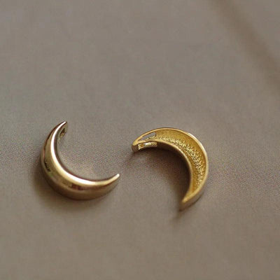 Solid 9K Gold Crescent Moon Pendant Charm