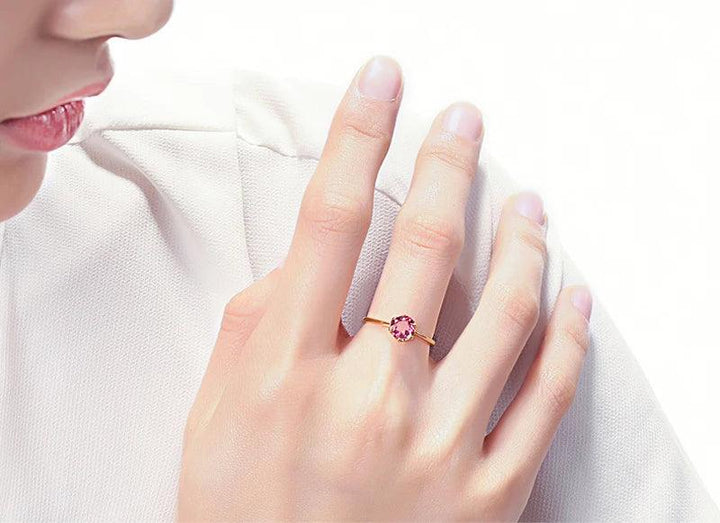 Elegant Pink Cubic Zirconia Ring