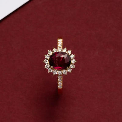 Vintage Inspired 18k Gold Plated Ruby Ring