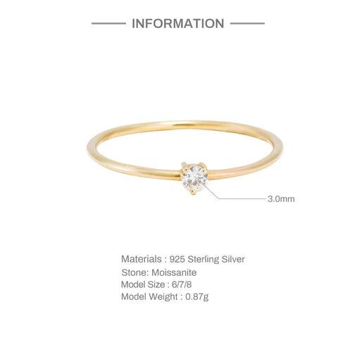 18k Gold Plated Moissanite Ring