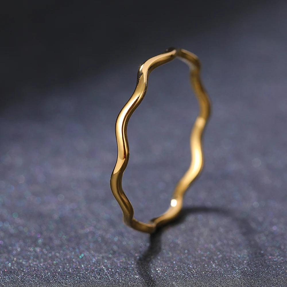 Minimalist Sea Wave Light Ring- Gold And Silver Options